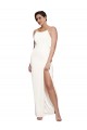 Sleeveless High Neck Stretch Satin Ivory Long Formal Evening Gown / Prom Dress / Bridesmaid Dress Leicester