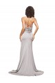 Sleeveless High Neck Stretch Satin Sweep Train Formal Evening Gown / Prom Dress / Bridesmaid Dress Leicester