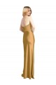 Sleeveless Strapless Stretch Satin Gold Long Formal Evening Gown / Prom Dress / Bridesmaid Dress Leicester
