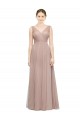 Sleeveless V-Neck Tulle Blush Long Bridesmaid Dress Leicester