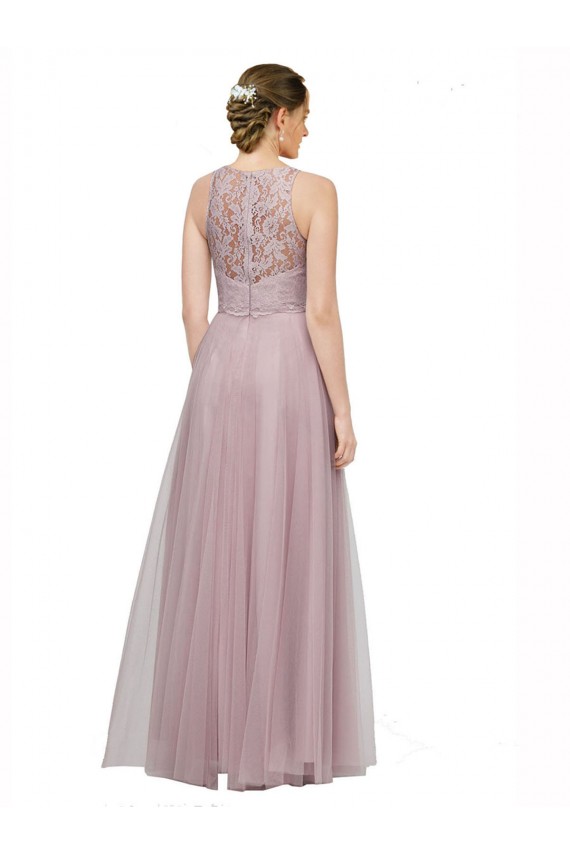 Sleeveless Sweetheart Tulle & Lace Light Lilac Long Bridesmaid Dress Leicester