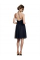 Sleeveless Halter Neck Tulle Black Knee Length Bridesmaid Gown Leicester