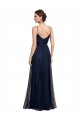 Sleeveless Spaghetti Straps Tulle & Lace Dark Navy Long Bridesmaid Dress Leicester