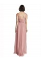 Sleeveless V-Neck Tulle Rose Pink Long Bridesmaid Dress Leicester
