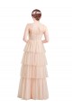 Sleeveless V-Neck Tulle Pink Long Semi Formal Evening Dress / Bridesmaid Dress Leicester