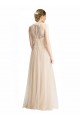 Sleeveless Illusion Neck Tulle & Lace Ivory Long Bridesmaid Dress Leicester