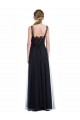 Sleeveless Illusion Neck Tulle & Lace Black Long Bridesmaid Dress Leicester