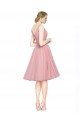 Sleeveless V-Neck Tulle Pink Knee Length Bridesmaid Gown Leicester