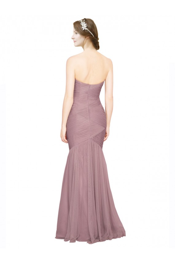 Sleeveless Strapless Tulle Mermaid Long Bridesmaid Dress Leicester