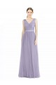 Sleeveless V-Neck Tulle Lilac Long Bridesmaid Dress Leicester