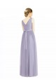 Sleeveless V-Neck Tulle Lilac Long Bridesmaid Dress Leicester