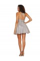 Sleeveless Halter Neck Tulle Silver Short Bridesmaid Dress Leicester