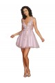 Sleeveless V-Neck Tulle Short Bridesmaid Dress Leicester