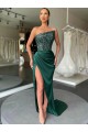 Sleeveless Strapless Velvet Sequin Shown Color Sweep Train Prom Dress Leicester