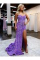 Sleeveless Sweetheart Velvet Sequin Lavender Court Train Homecoming Dress Leicester