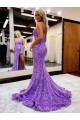 Sleeveless Sweetheart Velvet Sequin Lavender Court Train Homecoming Dress Leicester