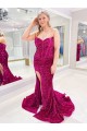 Sleeveless Sweetheart Velvet Sequin Shown Color Sweep Train Evening Dress Leicester