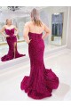 Sleeveless Sweetheart Velvet Sequin Shown Color Sweep Train Evening Dress Leicester