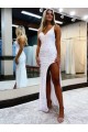 Sleeveless V-Neck Velvet Sequin Shown Color Long Prom Dress / Evening Dress Leicester
