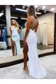 Sleeveless V-Neck Velvet Sequin Shown Color Long Prom Dress / Evening Dress Leicester