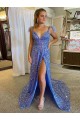 Sleeveless V-Neck Velvet Sequin Shown Color Court Train Prom Dress / Evening Dress Leicester