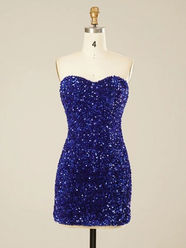 Sleeveless Sweetheart Velvet Sequin Shown Color Short Prom Dress Leicester