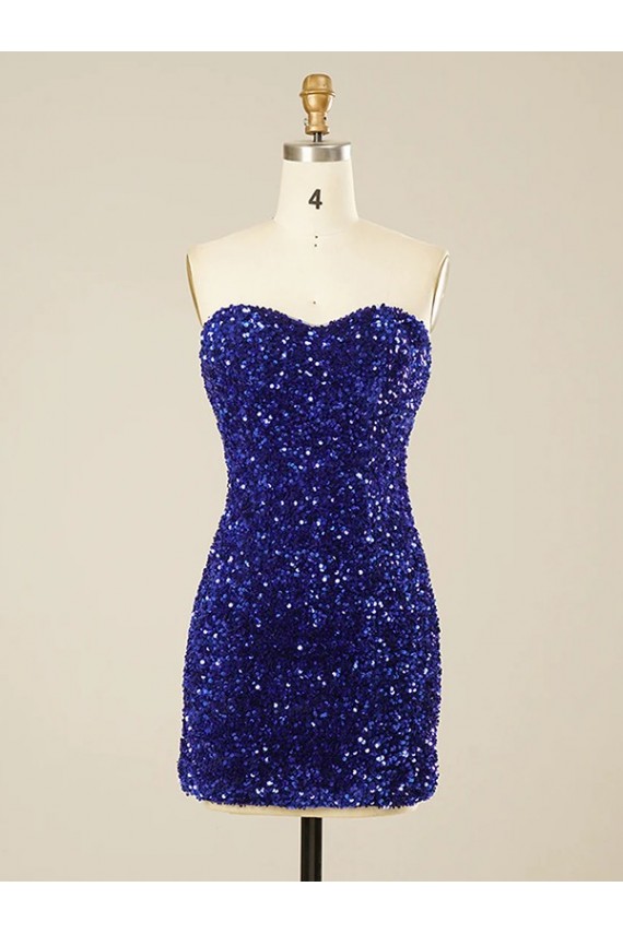 Sleeveless Sweetheart Velvet Sequin Shown Color Short Prom Dress Leicester