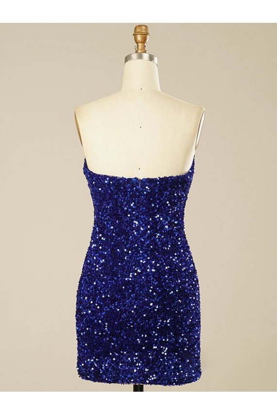Sleeveless Sweetheart Velvet Sequin Shown Color Short Prom Dress Leicester