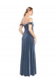 Sleeveless Strapless Stretch Velvet Dusty Blue Long Prom Dress / Bridesmaid Dress Leicester