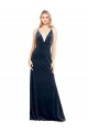 Sleeveless V-Neck Stretch Velvet Dark Navy Long Prom Dress / Bridesmaid Dress Leicester