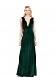 Sleeveless V-Neck Stretch Velvet Dark Green Long Bridesmaid Dress / Formal Dress Leicester
