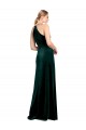 Sleeveless Jewel Neck Stretch Velvet Dark Green Long Prom Dress / Bridesmaid Dress Leicester