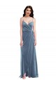 Sleeveless Sweetheart Stretch Velvet Dusty Blue Long Semi Formal Evening Dress / Prom Dress / Bridesmaid Dress Leicester