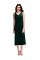 Sleeveless Cowl Neck Stretch Velvet Dark Green Midi Length Evening Gown / Prom Dress / Bridesmaid Dress Leicester