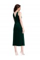 Sleeveless Cowl Neck Stretch Velvet Dark Green Midi Length Evening Gown / Prom Dress / Bridesmaid Dress Leicester