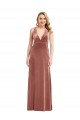 Sleeveless V-Neck Stretch Velvet Cinnamon Rose Long Bridesmaid Dress / Evening Dress Leicester