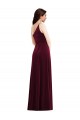 Sleeveless One Shoulder Stretch Velvet Burgundy Long Black Tie Evening Dress / Prom Dress / Bridesmaid Dress Leicester