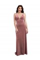 Sleeveless V-Neck Stretch Velvet Cinnamon Rose Long Formal Evening Gown / Prom Dress / Bridesmaid Dress Leicester