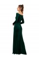 Long Sleeves Off the Shoulder Stretch Velvet Dark Green Long Formal Evening Gown / Prom Dress / Bridesmaid Dress Leicester