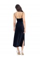 Sleeveless Cowl Neck Stretch Velvet Dark Navy Midi Length Formal Evening Gown / Prom Dress / Bridesmaid Dress Leicester