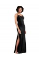 Sleeveless Cowl Neck Stretch Velvet Black Long Black Tie Evening Gown / Prom Dress / Bridesmaid Dress Leicester