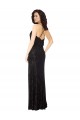 Sleeveless Cowl Neck Floral Velvet & Stretch Velvet Black Long Bridesmaid Dress Leicester