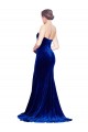 Sleeveless Strapless Stretch Velvet Royal Blue Sweep Train Formal Evening Gown / Prom Dress / Bridesmaid Dress Leicester