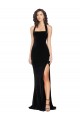 Sleeveless High Neck Stretch Velvet Black Long Semi Formal Evening Dress / Prom Dress / Bridesmaid Dress Leicester