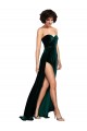 Sleeveless Sweetheart Stretch Velvet Dark Green Sweep Train Semi Formal Evening Dress / Prom Dress / Bridesmaid Dress Leicester