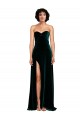 Sleeveless Sweetheart Stretch Velvet Dark Green Sweep Train Semi Formal Evening Dress / Prom Dress / Bridesmaid Dress Leicester